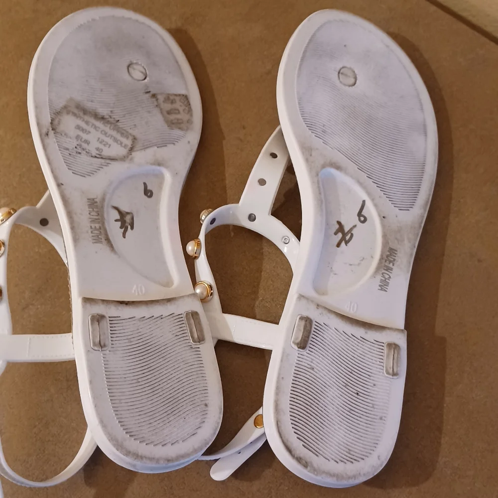 Carvela Kurt Geiger Pearl Jeweled & Rhinestones Flip Flop Sandals Size EU 40 - Picture 7 of 14